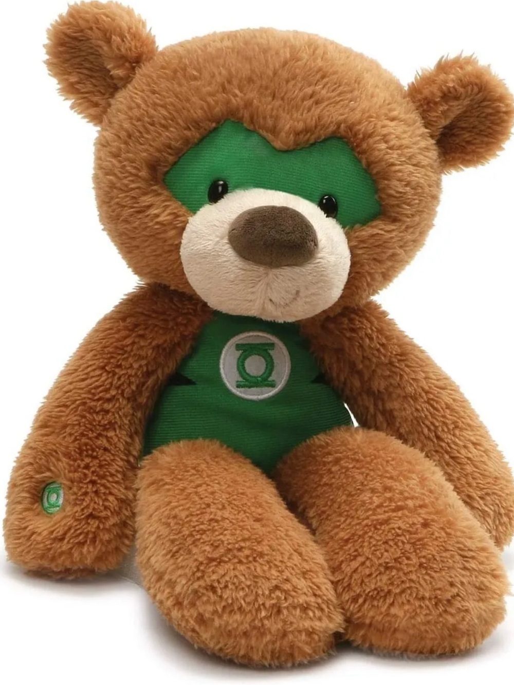 GUND DC Comics Green Lantern Fuzzy Teddy Bear Stuffed Animal Plush, Brown, 14"